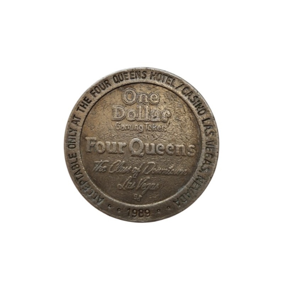 Four Queens Casino - Las Vegas Nevada $1 Slot Token Class‎ Of Downtown 1989